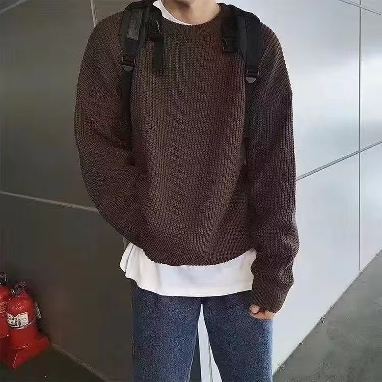 Casual Retro Crew Neck Sweater