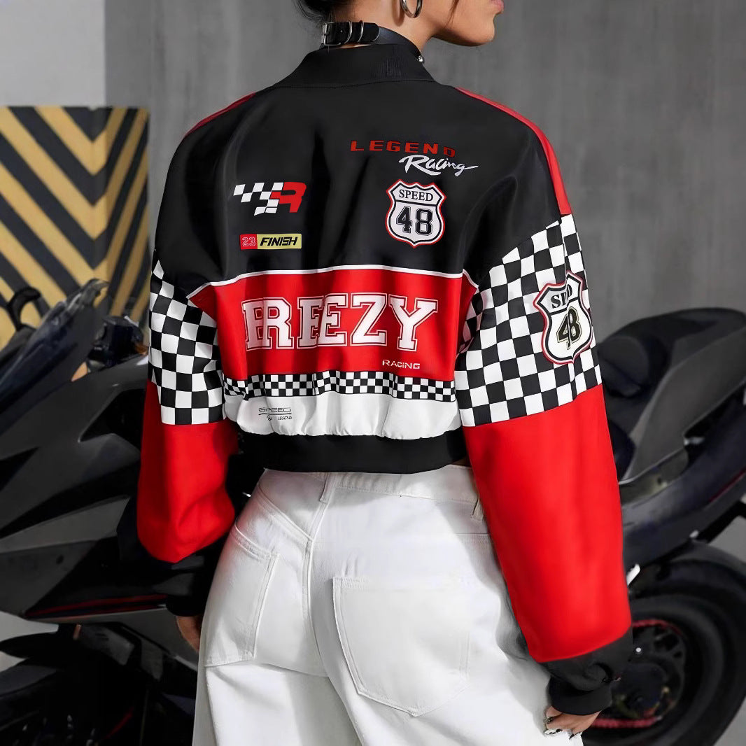 cropped Casual Zipper Jacket