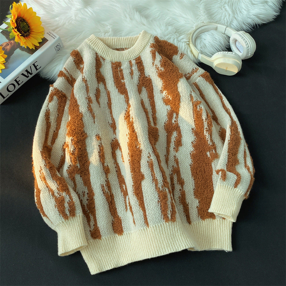 Zebra Pattern Brocade Sweater