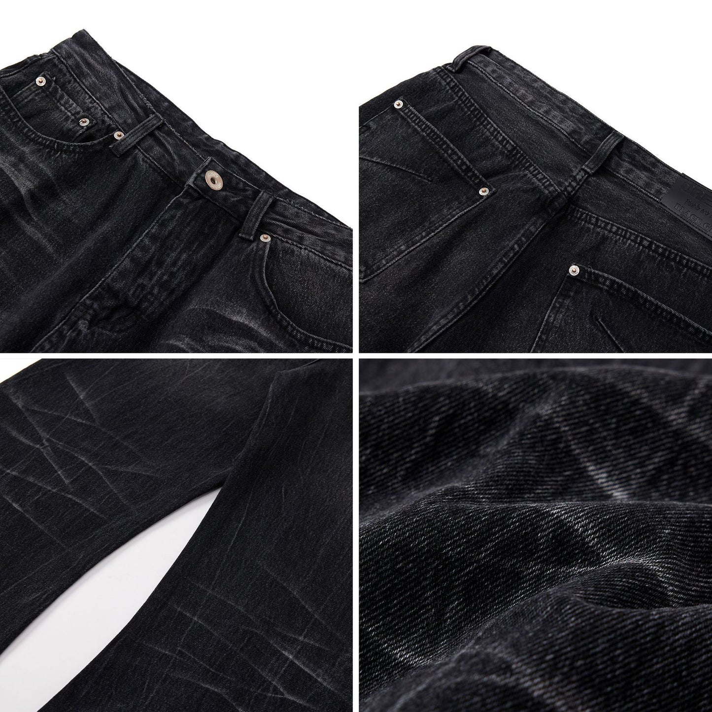 Washed Old Lightning Crack Jeans
