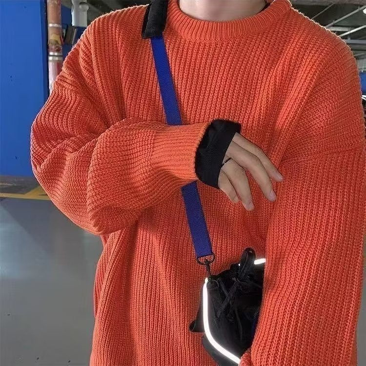 Casual Retro Crew Neck Sweater