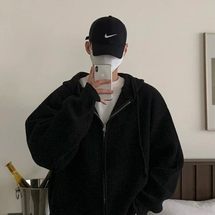 Idle Style Hooded Sweater Coat