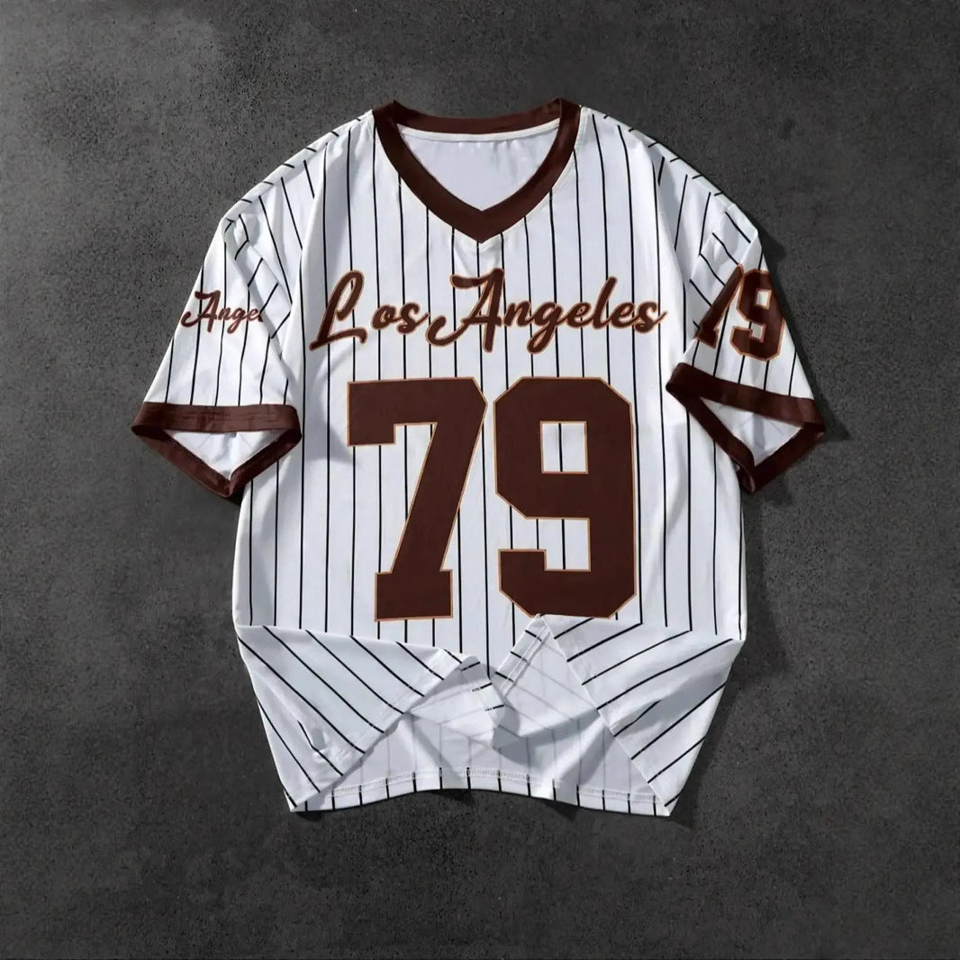 Los Angeles Letter Print Short Sleeve Top
