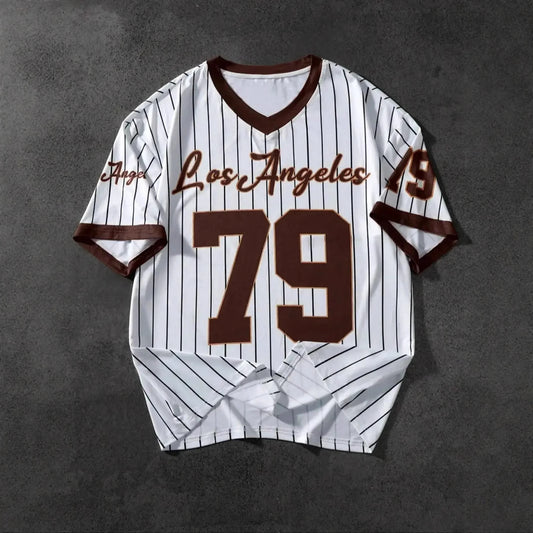 Los Angeles Letter Print Short Sleeve Top