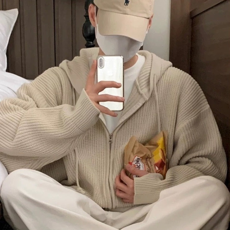 Idle Style Hooded Sweater Coat