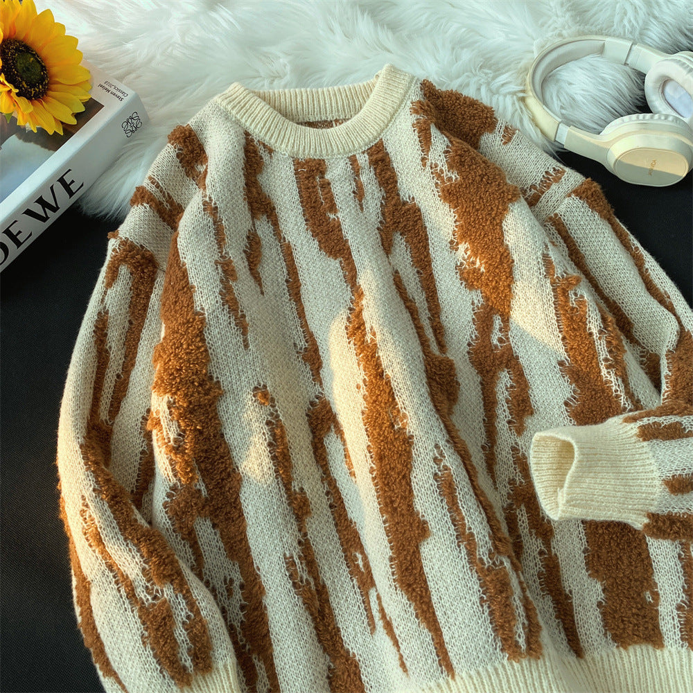 Zebra Pattern Brocade Sweater