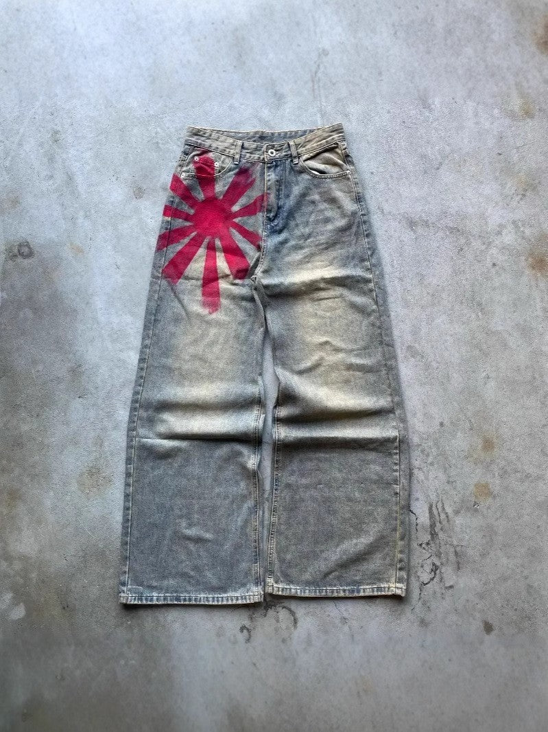 Wide-leg denim jeans
