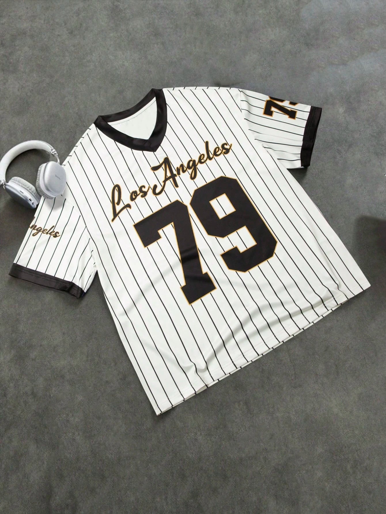 Los Angeles Letter Print Short Sleeve Top