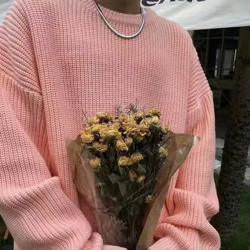 Casual Retro Crew Neck Sweater