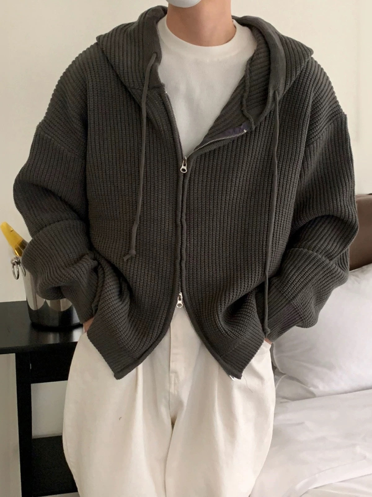 Idle Style Hooded Sweater Coat
