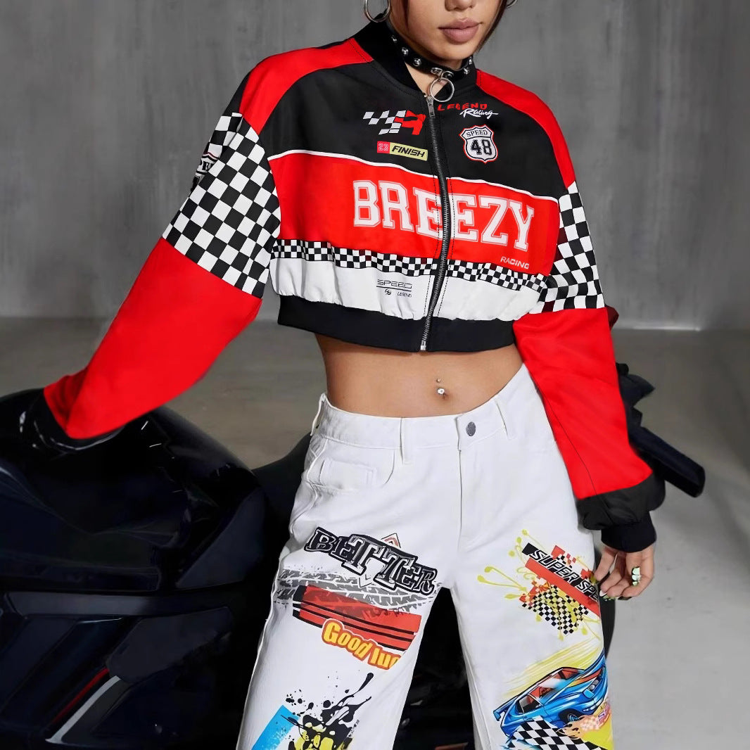 cropped Casual Zipper Jacket