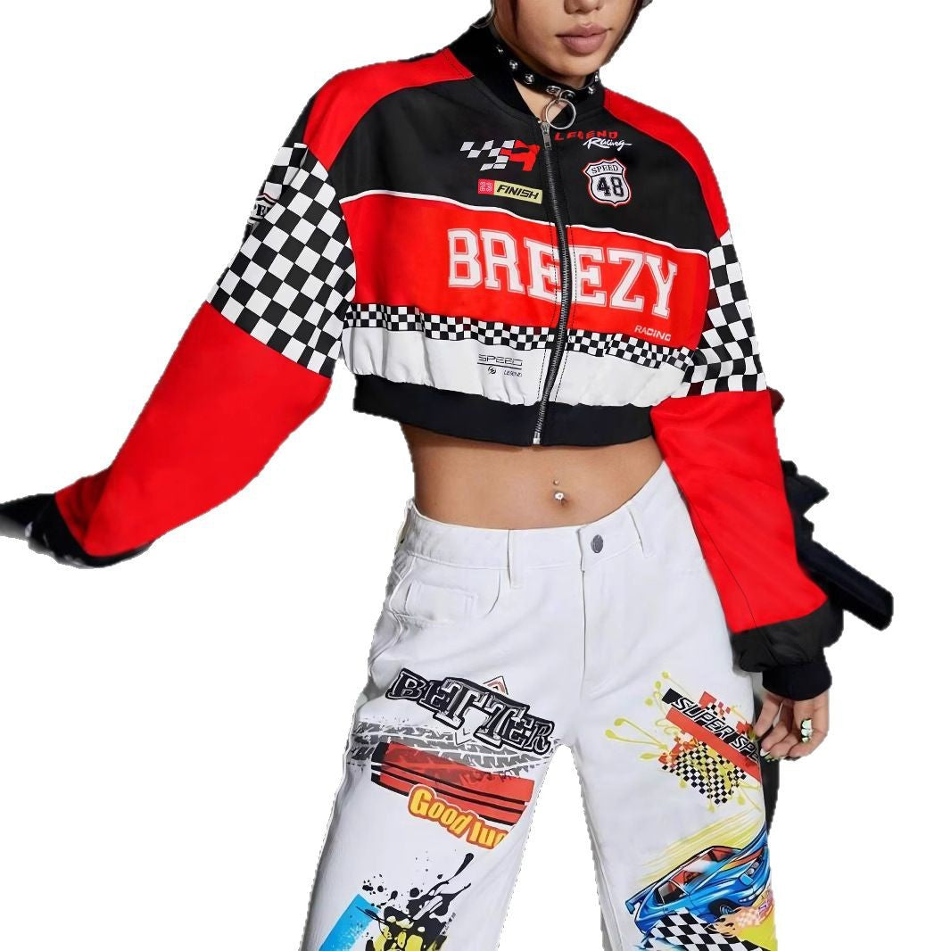 cropped Casual Zipper Jacket