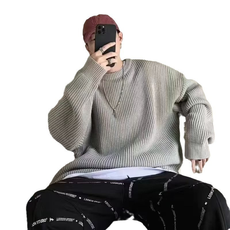 Casual Retro Crew Neck Sweater