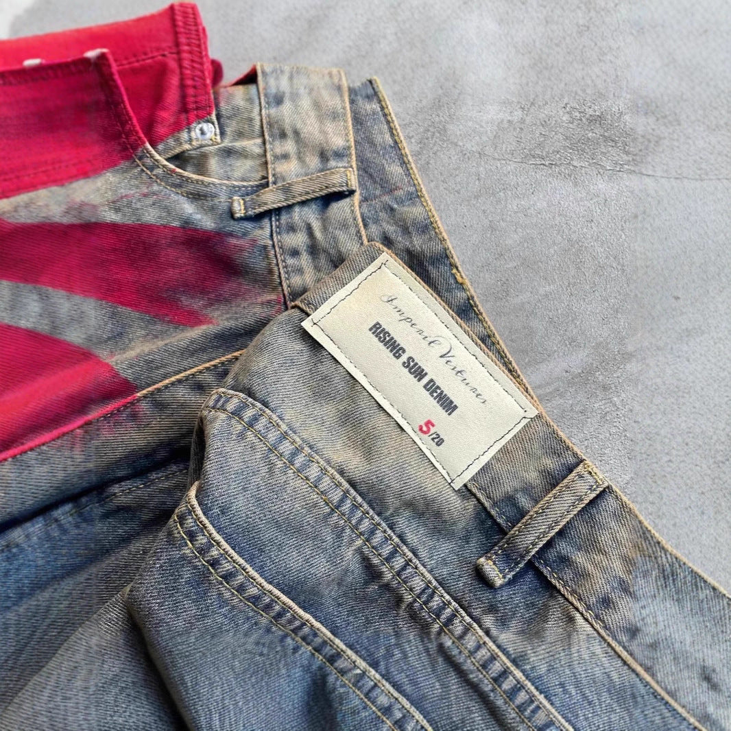 Wide-leg denim jeans