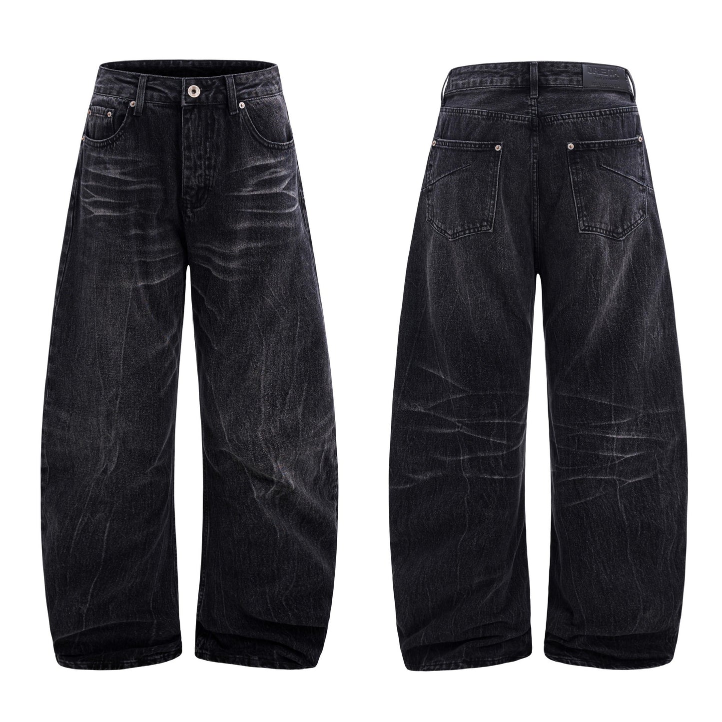 Washed Old Lightning Crack Jeans