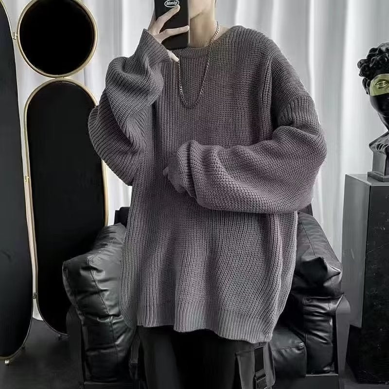 Casual Retro Crew Neck Sweater