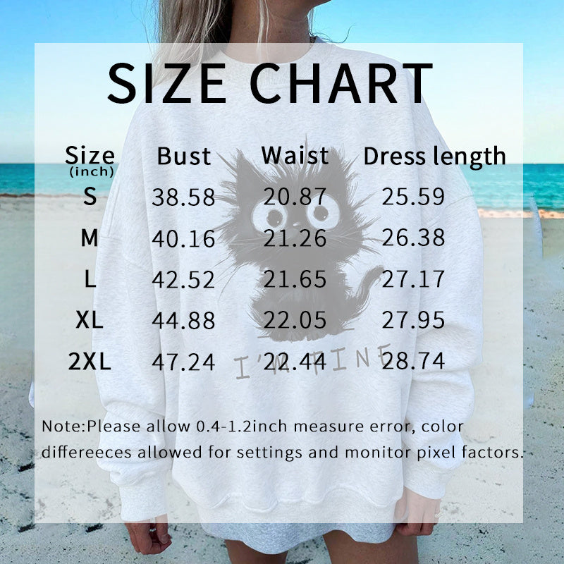 Women's Kitten Graphic Sweatshirt, Fluffy Cat Letter Print Hoodie, Long Sleeve Crewneck Pullover Top