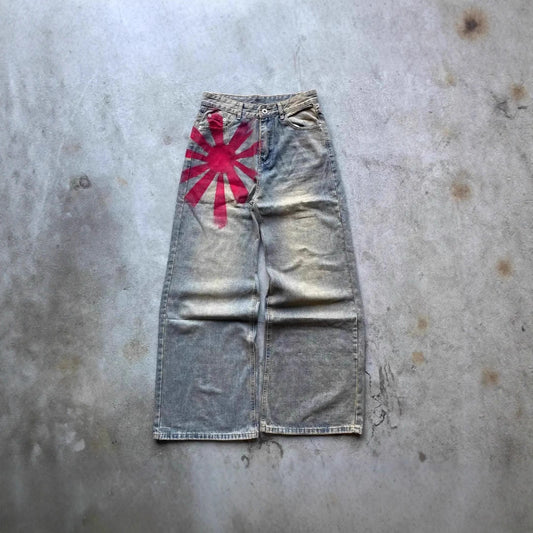Wide-leg denim jeans