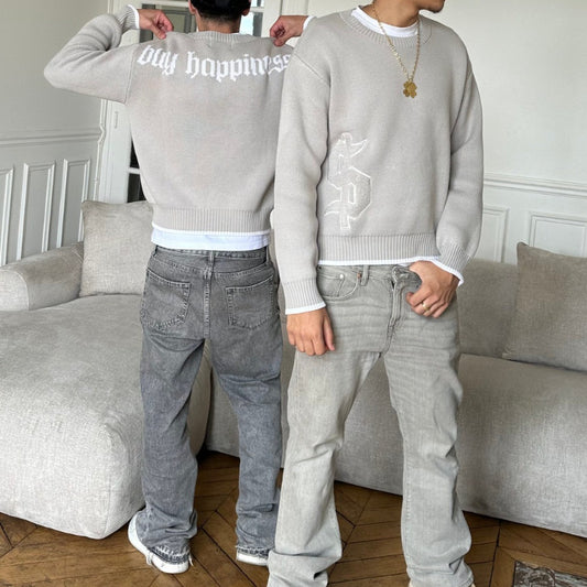 Design Jacquard Loose-fitting sweater