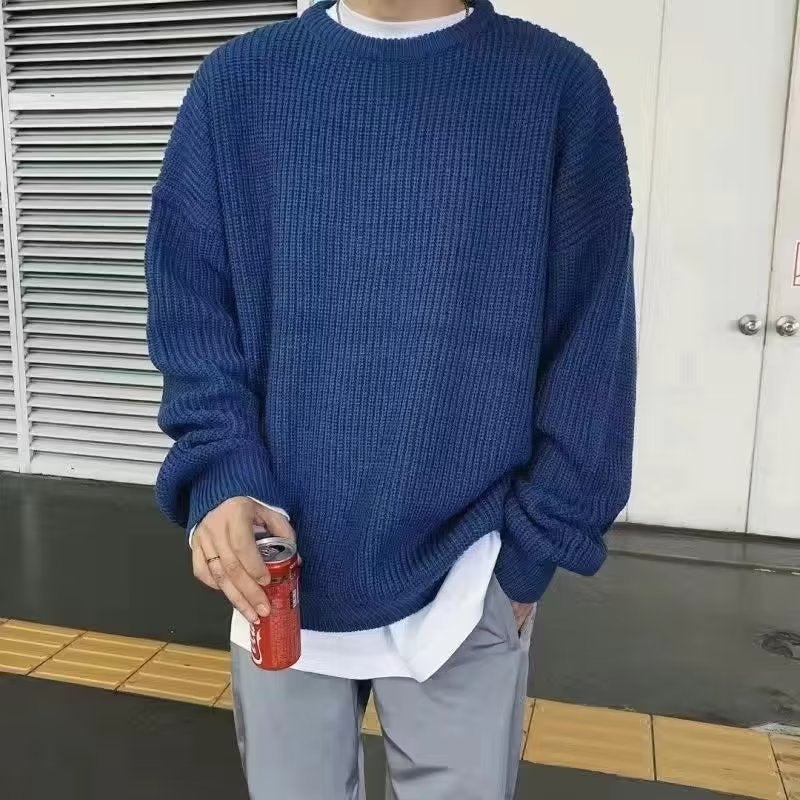Casual Retro Crew Neck Sweater